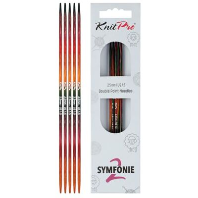 KnitPro Symfonie 2 igły podwójnie spiczaste 8" (20 cm) 2,5 mm KnitPro Symfonie 2 igły podwójnie spiczaste 8" (20 cm) 2,5 mm