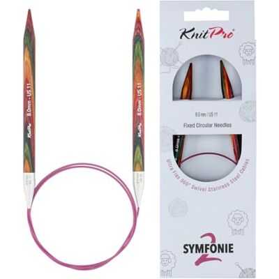 KnitPro Symfonie 2 stałe igły okrągłe 16" (40 cm) 8 mm KnitPro Symfonie 2 stałe igły okrągłe 16" (40 cm) 8 mm