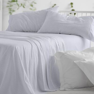 Blanco Zestaw prześcieradeł, łóżko 180 cm (dostępne rozmiary) wzór 540, kolor ołów niebieski (180 x 190/200 cm) Blanco Zestaw prześcieradeł, łóżko 180 cm (dostępne rozmiary) wzór 540, kolor ołów niebieski (180 x 190/200 cm)