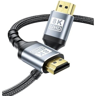 BYEASY Kabel HDMI 2.1, 1 m 8K przy 60 Hz kabel HDMI kompatybilny ze wszystkimi urządzeniami HDMI PC/TV/HDTV/Blu-ray BYEASY Kabel HDMI 2.1, 1 m 8K przy 60 Hz kabel HDMI kompatybilny ze wszystkimi urządzeniami HDMI PC/TV/HDTV/Blu-ray