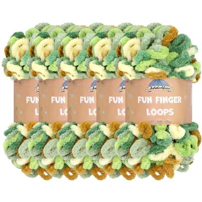 BambooMN JubileeYarn Fun Finger Loops przędza poliestrowa przędza Jumbo Weight Loop 100 g/Skein Auxo 5 motek BambooMN JubileeYarn Fun Finger Loops przędza poliestrowa przędza Jumbo Weight Loop 100 g/Skein Auxo 5 motek