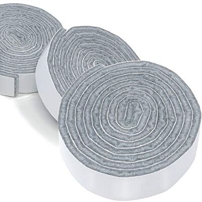 Adsamm ® 3 x samoprzylepne taśmy filcowe do przycinania, 19 x 1000 mm, kolor szary, rolka, 3,5 mm, samoprzylepne, wysokiej jakości Adsamm ® 3 x samoprzylepne taśmy filcowe do przycinania, 19 x 1000 mm, kolor szary, rolka, 3,5 mm, samoprzylepne, wysokiej jakości