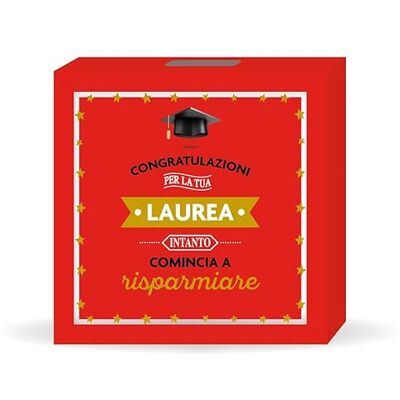 Creative Drewniana skarbonka prezent urodzinowy z napisem GRATULACJE DLA TWOJEJ LAUREA INTANTO zaczyna oszczędzać Creative Drewniana skarbonka prezent urodzinowy z napisem GRATULACJE DLA TWOJEJ LAUREA INTANTO zaczyna oszczędzać