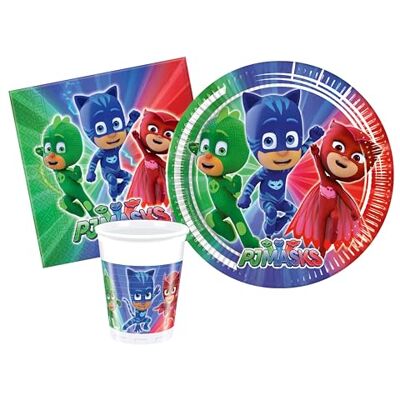 Ciao Tableware Party Pack PJ Masks for 24 people (88 pcs: 24 plates Ø23cm, 24 cups 200ml, 40 napkins 33x33cm) Ciao Tableware Party Pack PJ Masks for 24 people (88 pcs: 24 plates Ø23cm, 24 cups 200ml, 40 napkins 33x33cm)