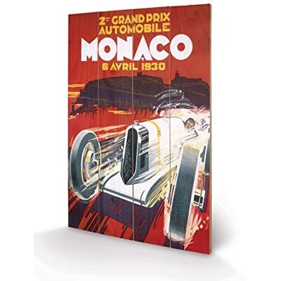 Pyramid Monaco 1 nadruk na drewnie, wielokolorowy, 40 x 59 cm Pyramid Monaco 1 nadruk na drewnie, wielokolorowy, 40 x 59 cm