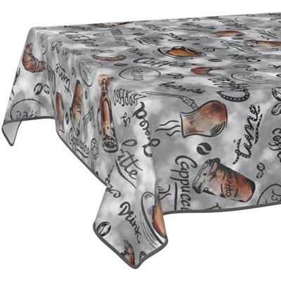 ANRO Obrus ceratowy, zmywalny, zmywalny, odporny na działanie wody, z efektem lotosu, kawowy, 200 x 140 cm, obszyty ANRO Obrus ceratowy, zmywalny, zmywalny, odporny na działanie wody, z efektem lotosu, kawowy, 200 x 140 cm, obszyty