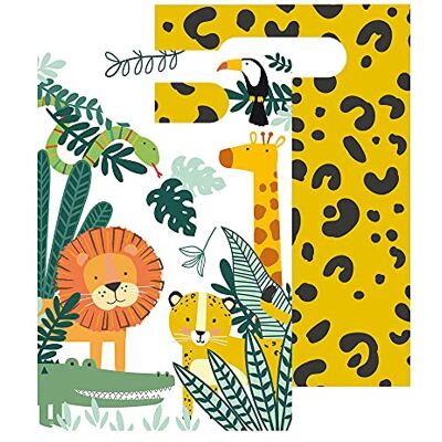 amscan 9909354 torebki imprezowe Get Wild, 8 sztuk, papier, 23,2 x 16,3 cm, upominek, urodziny dziecka amscan 9909354 torebki imprezowe Get Wild, 8 sztuk, papier, 23,2 x 16,3 cm, upominek, urodziny dziecka