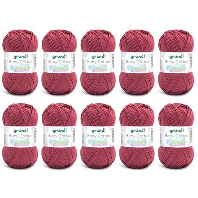 Gründl Baby Cotton wełna do robienia na drutach i szydełkowania, wełna dla niemowląt, 50% bawełna, 50% poliakryl, wytrzymała i łatwa w pielęgnacji, 50 g / 140 m, grubość drutów: 3,5-4,5, 10 x 50 g, Gründl Baby Cotton wełna do robienia na drutach i szydełkowania, wełna dla niemowląt, 50% bawełna, 50% poliakryl, wytrzymała i łatwa w pielęgnacji, 50 g / 140 m, grubość drutów: 3,5-4,5, 10 x 50 g,