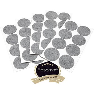 Adsamm ® / 40 x samoprzylepne podkładki filcowe/szare/ø 60 mm/okrągłe/do mebli z filcu o grubości 3,5 mm/podkładki do mebli i podłóg Adsamm ® / 40 x samoprzylepne podkładki filcowe/szare/ø 60 mm/okrągłe/do mebli z filcu o grubości 3,5 mm/podkładki do mebli i podłóg