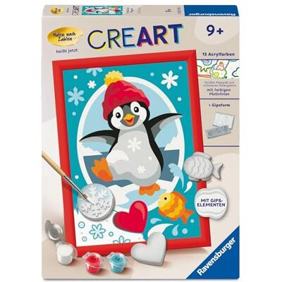Ravensburger CreArt, Malen nach Zahlen mit Gips gießen Fröhlicher Pinguin Ravensburger CreArt, Malen nach Zahlen mit Gips gießen Fröhlicher Pinguin