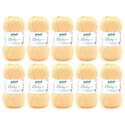Gründl Baby Przędza, Żółty, 10 x 50 g Gründl Baby Przędza, Żółty, 10 x 50 g