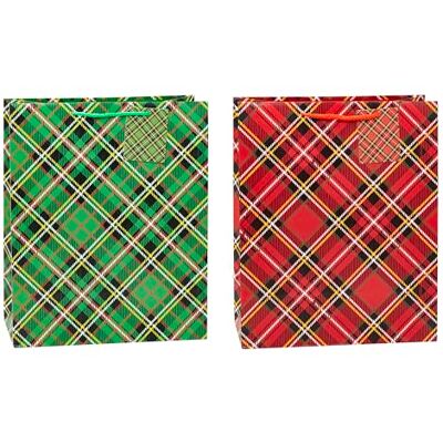 Torby Prezentowe Tartan TSI - 12 szt., 26x32 cm, Eleganckie & Stabilne Torby Prezentowe Tartan TSI - 12 szt., 26x32 cm, Eleganckie & Stabilne