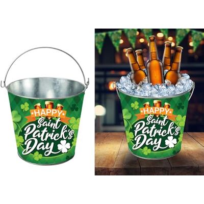 FIESTAS GUIRCA Kostka metalowa Sant Patrick (19 x 23 cm) Dekoracja stołu na przyjęcia św. Patryka, Irlandzkie uroczystości i wydarzenia tematyczne idealny dla wszystkich użytkowników FIESTAS GUIRCA Kostka metalowa Sant Patrick (19 x 23 cm) Dekoracja stołu na przyjęcia św. Patryka, Irlandzkie uroczystości i wydarzenia tematyczne idealny dla wszystkich użytkowników