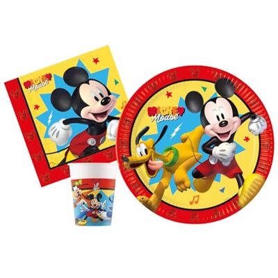 Ciao Tableware Party Pack Disney Mickey Jump into Fun for 8 people (36 pcs: 8 plates Ø23cm, 8 cups 200ml, 20 napkins 33x33cm) in eco-friendly compostable FSC paper Ciao Tableware Party Pack Disney Mickey Jump into Fun for 8 people (36 pcs: 8 plates Ø23cm, 8 cups 200ml, 20 napkins 33x33cm) in eco-friendly compostable FSC paper
