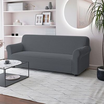 Italian Bed Linen FASHIONABLE pokrowiec na sofę z pełnym pokryciem, ciemnoszary, 3-osobowy Italian Bed Linen FASHIONABLE pokrowiec na sofę z pełnym pokryciem, ciemnoszary, 3-osobowy