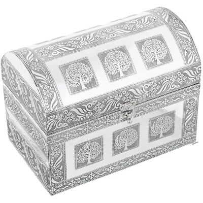 DRW Jubilero Baul Metalowe drzewo życia w kolorze srebrnym 18x25x15 cm DRW Jubilero Baul Metalowe drzewo życia w kolorze srebrnym 18x25x15 cm