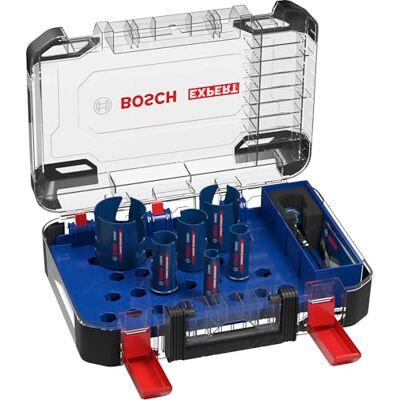 Bosch 10x Zestaw otwornic EXPERT Construction Material PC Plus do Miękkie drewno, Płyta wiórowa, Ø 20, 25, 32, 38, 51, 64 mm, Akcesoria Wiertarki Bosch 10x Zestaw otwornic EXPERT Construction Material PC Plus do Miękkie drewno, Płyta wiórowa, Ø 20, 25, 32, 38, 51, 64 mm, Akcesoria Wiertarki