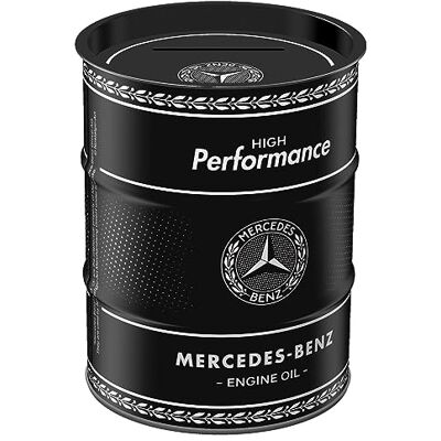 ART Retro skarbonka, 600 ml, Mercedes-Benz olej pomysł na prezent dla fanów Mercedes-Benz, metalowa skrzynka na banknoty, żelazno-biała skrzynka na banknoty ART Retro skarbonka, 600 ml, Mercedes-Benz olej pomysł na prezent dla fanów Mercedes-Benz, metalowa skrzynka na banknoty, żelazno-biała skrzynka na banknoty
