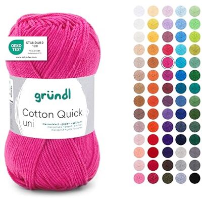 Gründl Wełna Cotton Quick uni – cienka wełna do szydełkowania – przędza do robienia na drutach – przędza do szydełkowania – błyszcząca i przyjazna dla skóry – 100% bawełna – 1 kłębek 50 g / 125 m Gründl Wełna Cotton Quick uni – cienka wełna do szydełkowania – przędza do robienia na drutach – przędza do szydełkowania – błyszcząca i przyjazna dla skóry – 100% bawełna – 1 kłębek 50 g / 125 m
