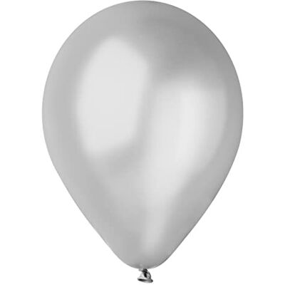 Ciao Opakowanie 100 balonów perłowych z naturalnego lateksu najwyższej jakości G120 (Ø 33 cm / 13"), srebrna perła Ciao Opakowanie 100 balonów perłowych z naturalnego lateksu najwyższej jakości G120 (Ø 33 cm / 13"), srebrna perła