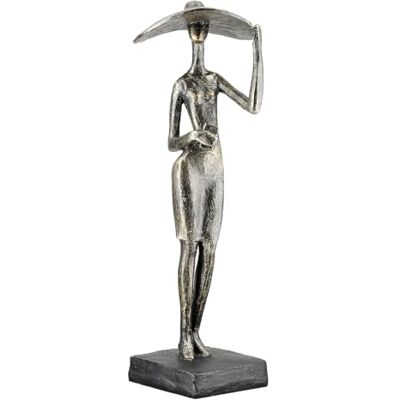 Casablanca modernes Design Casablanca rzeźba Lady z kapeluszem żywica syntetyczna brąz wykończenie w stylu antycznym wysokość 33 cm x szerokość 9 cm figurka kobiety Casablanca modernes Design Casablanca rzeźba Lady z kapeluszem żywica syntetyczna brąz wykończenie w stylu antycznym wysokość 33 cm x szerokość 9 cm figurka kobiety