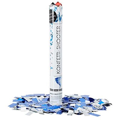 Relaxdays Party Popper 40 cm, niebiesko-srebrny, 6-8 m wysokości efektu, ślub, urodziny, karnawał, deszcz konfetti Relaxdays Party Popper 40 cm, niebiesko-srebrny, 6-8 m wysokości efektu, ślub, urodziny, karnawał, deszcz konfetti
