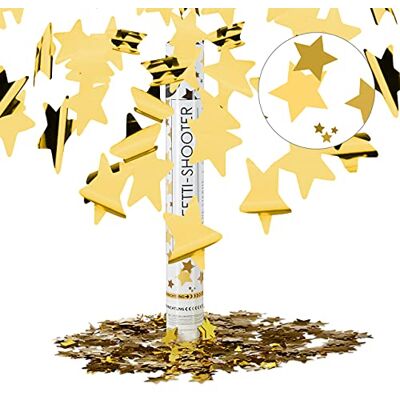 Relaxdays Partypopper Gold 40 cm, deszcz gwiazd, wysokość efektu 6-8 m, ślub, urodziny, karnawał, deszcz konfetti, złoty Relaxdays Partypopper Gold 40 cm, deszcz gwiazd, wysokość efektu 6-8 m, ślub, urodziny, karnawał, deszcz konfetti, złoty