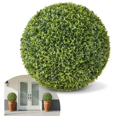 VEVOR Sztuczna kula topiary, 584 mm, sztuczne bukszpan, sztuczne jedwabne drzewo wygląda prawdziwie, łatwy montaż do dekoracji frontowej werandy, na zewnątrz, patio, ogród, balkon, podwórko i wewnątrz VEVOR Sztuczna kula topiary, 584 mm, sztuczne bukszpan, sztuczne jedwabne drzewo wygląda prawdziwie, łatwy montaż do dekoracji frontowej werandy, na zewnątrz, patio, ogród, balkon, podwórko i wewnątrz