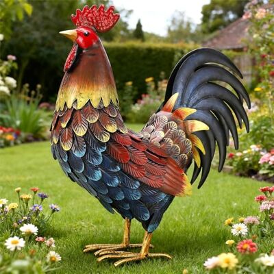 chisheen Kogut Dekoracja Ogród Statua Metalowa Kurczak Yard Sztuka Rzeźba Figurki Na Zewnątrz chisheen Kogut Dekoracja Ogród Statua Metalowa Kurczak Yard Sztuka Rzeźba Figurki Na Zewnątrz