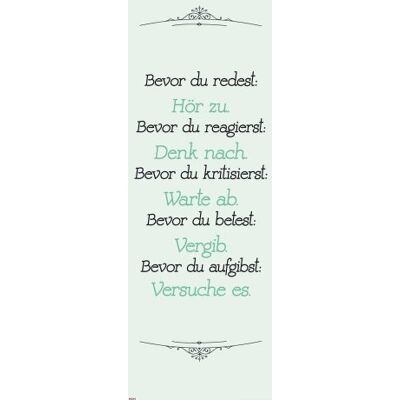Empire Merchandising GmbH Empire 601452 plakat motywacyjny Bevor Du Redest Hör Zu 30,5 x 91,5 cm Empire Merchandising GmbH Empire 601452 plakat motywacyjny Bevor Du Redest Hör Zu 30,5 x 91,5 cm