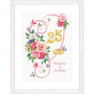 Vervaco Haft Krzyżykowy Liczony Zestaw Obraz do Haftu ROCZNICA ŚLUBU Zrób to Sam Zestaw Kreatywny dla Dorosłych 23 x 32 cm Dekoracja Ścienna DIY Cross Stitch Kit Vervaco Haft Krzyżykowy Liczony Zestaw Obraz do Haftu ROCZNICA ŚLUBU Zrób to Sam Zestaw Kreatywny dla Dorosłych 23 x 32 cm Dekoracja Ścienna DIY Cross Stitch Kit