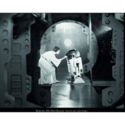 KOMAR Obraz na ścianę - Cytat Leia R2D2 - 50x40 cm - Światy dzieci KOMAR Obraz na ścianę - Cytat Leia R2D2 - 50x40 cm - Światy dzieci
