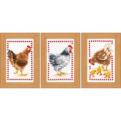 Vervaco Haft Krzyżykowy Liczony Zestaw Obraz do Haftu KURCZAKI 3 szt. Zrób to Sam Zestaw Kreatywny dla Dorosłych 8 x 12 cm Dekoracja Ścienna DIY Cross Stitch Kit Vervaco Haft Krzyżykowy Liczony Zestaw Obraz do Haftu KURCZAKI 3 szt. Zrób to Sam Zestaw Kreatywny dla Dorosłych 8 x 12 cm Dekoracja Ścienna DIY Cross Stitch Kit