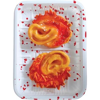 FIESTAS GUIRCA Taca z 2 uszami (18 x 13 cm) Straszna dekoracja na Halloween i imprezy z horroru Realistyczne rekwizyty na scenariusze i uroczystości beżowy FIESTAS GUIRCA Taca z 2 uszami (18 x 13 cm) Straszna dekoracja na Halloween i imprezy z horroru Realistyczne rekwizyty na scenariusze i uroczystości beżowy