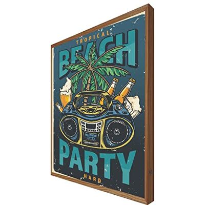 CCRETROILUMINADOS Plakat Vintage oświetlony światłem Leds Beach Party CCRETROILUMINADOS Plakat Vintage oświetlony światłem Leds Beach Party