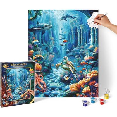 Schipper 609130920 Malowanie według numerów – podwodny świat – obrazy dla dorosłych, łącznie z pędzlem i farbami akrylowymi, 40 x 50 cm Schipper 609130920 Malowanie według numerów – podwodny świat – obrazy dla dorosłych, łącznie z pędzlem i farbami akrylowymi, 40 x 50 cm