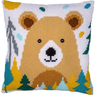 Vervaco Zestaw do Haftu Krzyżykowego Poduszka NIEDŹWIEDŹ Kanwa z Nadrukiem 40 x 40 cm Gruba Włóczka Akrylowa Zrób to Sam Dekoracja Domu DIY Cross Stitch Kit Vervaco Zestaw do Haftu Krzyżykowego Poduszka NIEDŹWIEDŹ Kanwa z Nadrukiem 40 x 40 cm Gruba Włóczka Akrylowa Zrób to Sam Dekoracja Domu DIY Cross Stitch Kit
