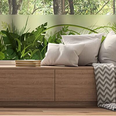 Ambiance Sticker Samoprzylepna folia okienna chroniąca przed wzrokiem LA JUNGLE Naklejki na szyby i drzwi prysznicowe 40 x 200 cm Ambiance Sticker Samoprzylepna folia okienna chroniąca przed wzrokiem LA JUNGLE Naklejki na szyby i drzwi prysznicowe 40 x 200 cm