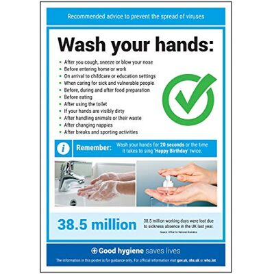 VSafety V Safety SP064A3-PW Wash Your Hands zielony kleszczowy plakat A3-297 mm x 420 mm standardowy VSafety V Safety SP064A3-PW Wash Your Hands zielony kleszczowy plakat A3-297 mm x 420 mm standardowy