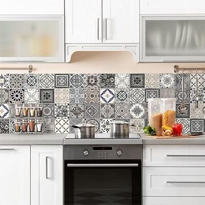 CREARREDA Naklejka ścienna Kuchnia Naklejka ścienna Łatwe do nałożenia Azulejos Antyczne 190 x 60 cm 100% Made in Italy, ognioodporne i odporne na wodę osłona przed pryskaniem PCV CREARREDA Naklejka ścienna Kuchnia Naklejka ścienna Łatwe do nałożenia Azulejos Antyczne 190 x 60 cm 100% Made in Italy, ognioodporne i odporne na wodę osłona przed pryskaniem PCV