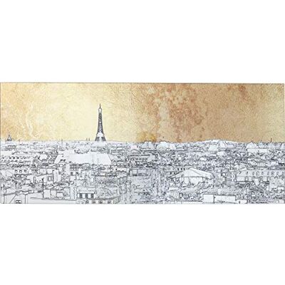 Kare Obraz szkło Metallic Paris View 50 x 120 cm Kare Obraz szkło Metallic Paris View 50 x 120 cm