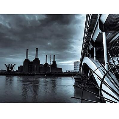 Wee Blue Coo Battersea Power Station Londyn duży artystyczny nadruk plakat dekoracja ścienna 45 x 61 cm Wee Blue Coo Battersea Power Station Londyn duży artystyczny nadruk plakat dekoracja ścienna 45 x 61 cm