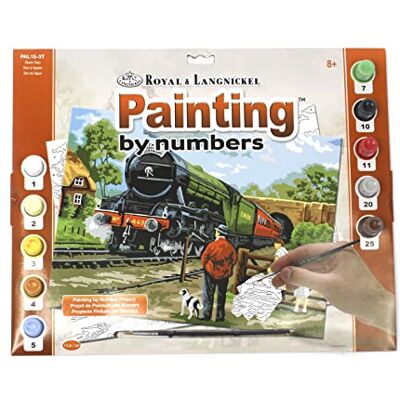 Pracht Creatives Hobby Royal & Langnickel, Malowanie po Numerach Steam Engine, Zawiera Kolory i Pędzle, dla Dorosłych i Dzieci od 8 Lat Pracht Creatives Hobby Royal & Langnickel, Malowanie po Numerach Steam Engine, Zawiera Kolory i Pędzle, dla Dorosłych i Dzieci od 8 Lat