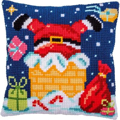 Vervaco Zestaw do Haftu Krzyżykowego Poduszka MIKOŁAJ W KOMINIE Kanwa z Nadrukiem 40 x 40 cm Gruba Włóczka Akrylowa Zrób to Sam Dekoracja Domu DIY Cross Stitch Kit Vervaco Zestaw do Haftu Krzyżykowego Poduszka MIKOŁAJ W KOMINIE Kanwa z Nadrukiem 40 x 40 cm Gruba Włóczka Akrylowa Zrób to Sam Dekoracja Domu DIY Cross Stitch Kit