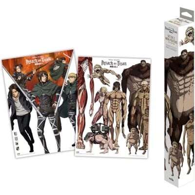 Grupo Erik Poster Attack On Titan Set of 2 Mini Posters 15 x 20.5 inches / 38 x 52 cm Art Poster Shipped Rolled Up In A Protective Box Attack On Titan Gifts Grupo Erik Poster Attack On Titan Set of 2 Mini Posters 15 x 20.5 inches / 38 x 52 cm Art Poster Shipped Rolled Up In A Protective Box Attack On Titan Gifts
