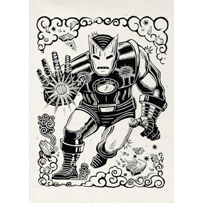 Komar Obraz ścienny Marvel Iron Man Lino-Cut wymiary 50 x 70 cm pokój dziecięcy, dekoracja ścienna Komar Obraz ścienny Marvel Iron Man Lino-Cut wymiary 50 x 70 cm pokój dziecięcy, dekoracja ścienna