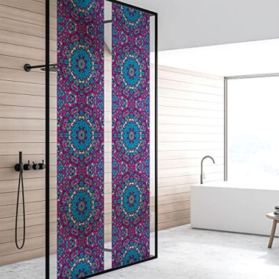 Ambiance Sticker Folia okienna chroniąca przed wzrokiem VITRAIL fioletowa naklejki na szyby i drzwi prysznicowe 40 x 200 cm Ambiance Sticker Folia okienna chroniąca przed wzrokiem VITRAIL fioletowa naklejki na szyby i drzwi prysznicowe 40 x 200 cm