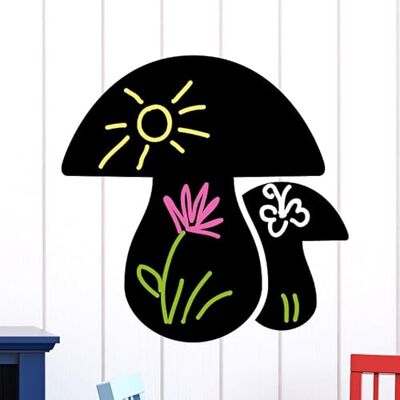 Ambiance Sticker Łupek czarna tablica Naklejki ścienne wymazywalne Grzyby H25 x Dł. 25 cm Ambiance Sticker Łupek czarna tablica Naklejki ścienne wymazywalne Grzyby H25 x Dł. 25 cm