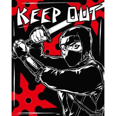 Empire Merchandising 523730 Mini-plakat 40 x 50 cm Ninja Keep Out Fun znak ostrzegawczy Empire Merchandising 523730 Mini-plakat 40 x 50 cm Ninja Keep Out Fun znak ostrzegawczy