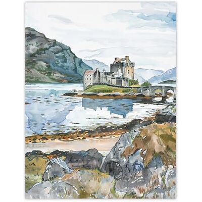 Artery8 Eilean Donan zamek jezioro jezioro Szkocja krajobraz salon duży plakat na ścianę druk gruby papier 45 x 61 cm Artery8 Eilean Donan zamek jezioro jezioro Szkocja krajobraz salon duży plakat na ścianę druk gruby papier 45 x 61 cm